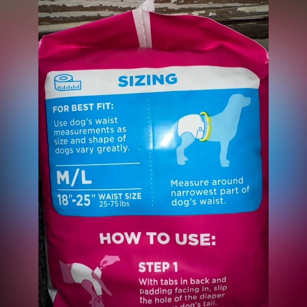 NEW Never Opened Comfort-DRI Disposable Dog Diapers - Size (M/L)